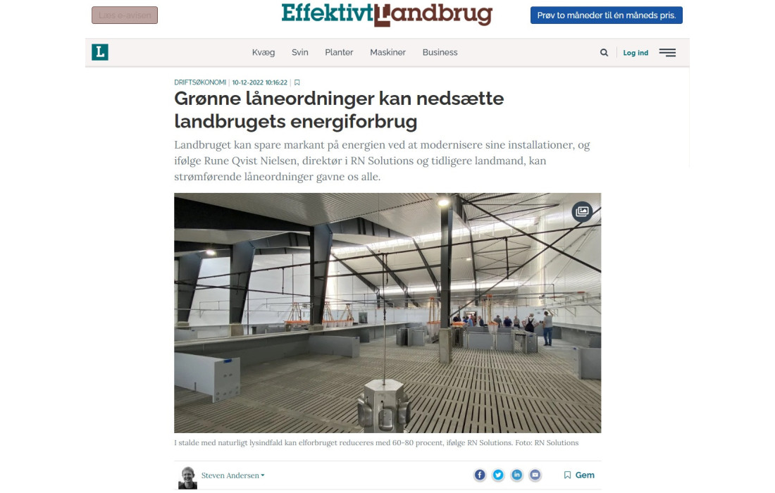 Grønne låneordninger kan nedsætte landbrugets energiforbrug Grønne låneordninger kan nedsætte landbrugets energiforbrug